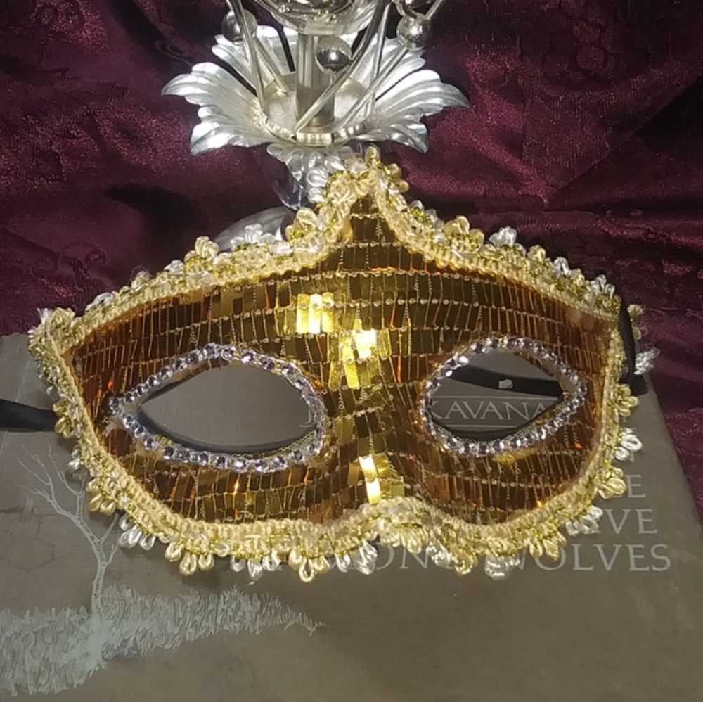 Gold masquerade face mask